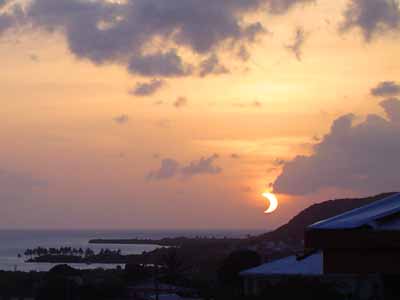 Partial solar eclipse, Antigua, April 8, 2005