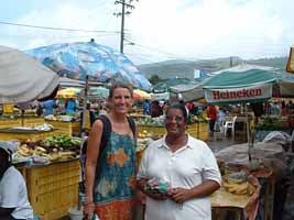 Joy and Roslyn at Roseau public market
