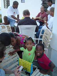 Playing dominoes and Connect Four with the Irishes