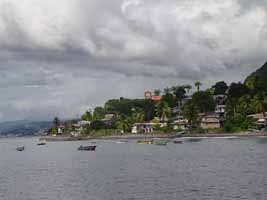 View of Point Michel from dive boat