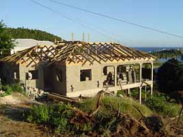 Wall house under construction