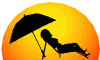 Sun bathing at the beach side