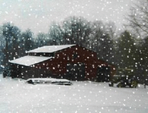 Bill & Sandy Yoho's barn during big snow