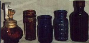 antique bottles, antique glass,  old ink bottles,