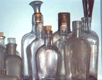 flasks  barber stopper top resting in one in back