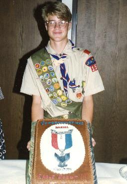Dan with his cake at his Eagle Scout Court of Honor in 1994.