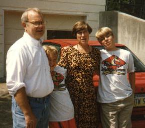 Dad, Dave, Mom, and James, at the home in Kansas.