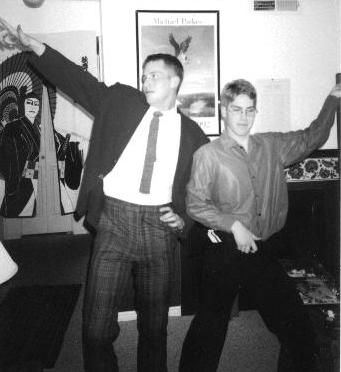 Sam and sophomore year roommate Aaron Neal prove that you don't have to be seventeen to be a dancing queen.