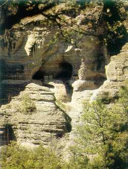 Tarahumara constructions in a cave, Copper canyon.