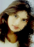 looking through
crystal glass effect