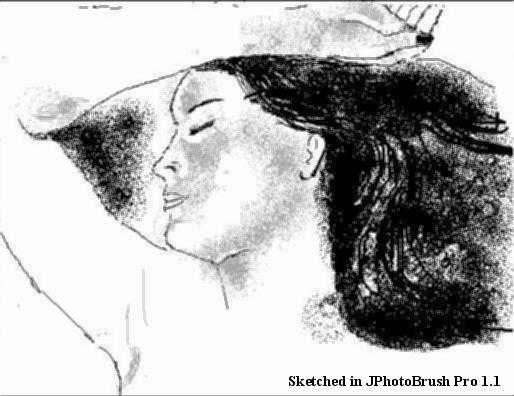 Sleeping Lady Image sketched in JPhotoBrush Pro