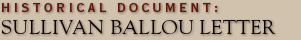 Historical Document: Sullivan Ballou Letter