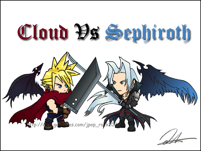 Chibi Cloud and Sephiroth