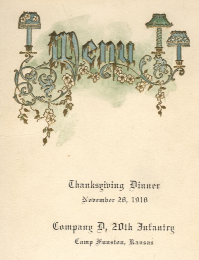 Photo of Thanksgiving menu