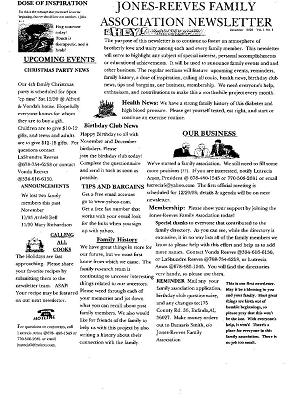 1st JRFA newsletter