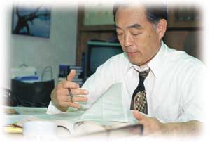 Alan working hard for his patients