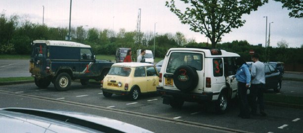 In order of speed, LandRover, Mini, LandRover