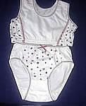 020856 girl's bustier/slip set, 100% cotton single jersey, solid and printed