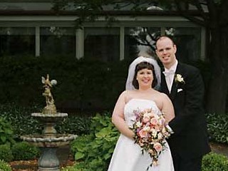 Jeff and Rachel in the garden at Danada House