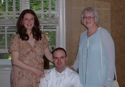 Jeff, his sister Veronica and mother prior to the ceremony