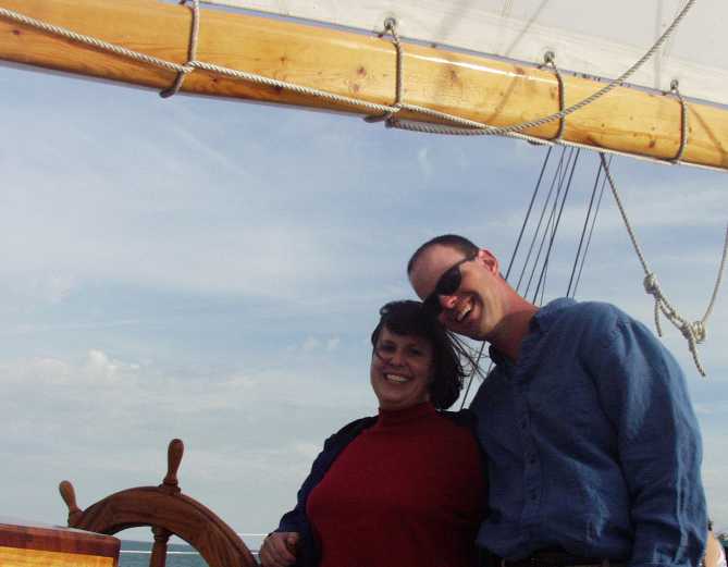 Jeff and Rachel at the wheel of the Windy