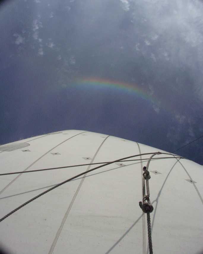 Rainbow above the sails of the Windy