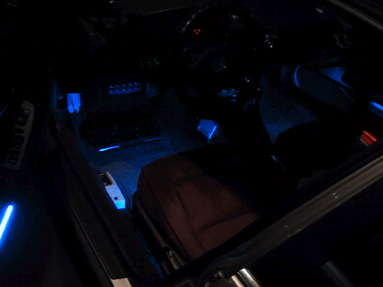 Door, underseat, and overhead neon lights