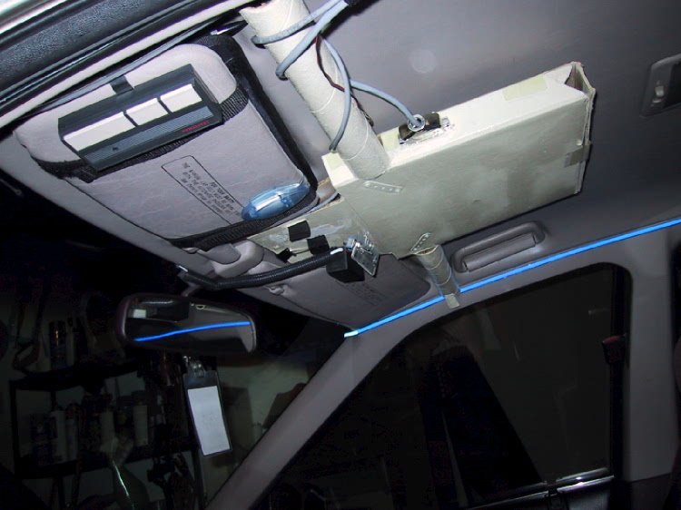 Overhead console and right-side neon strip