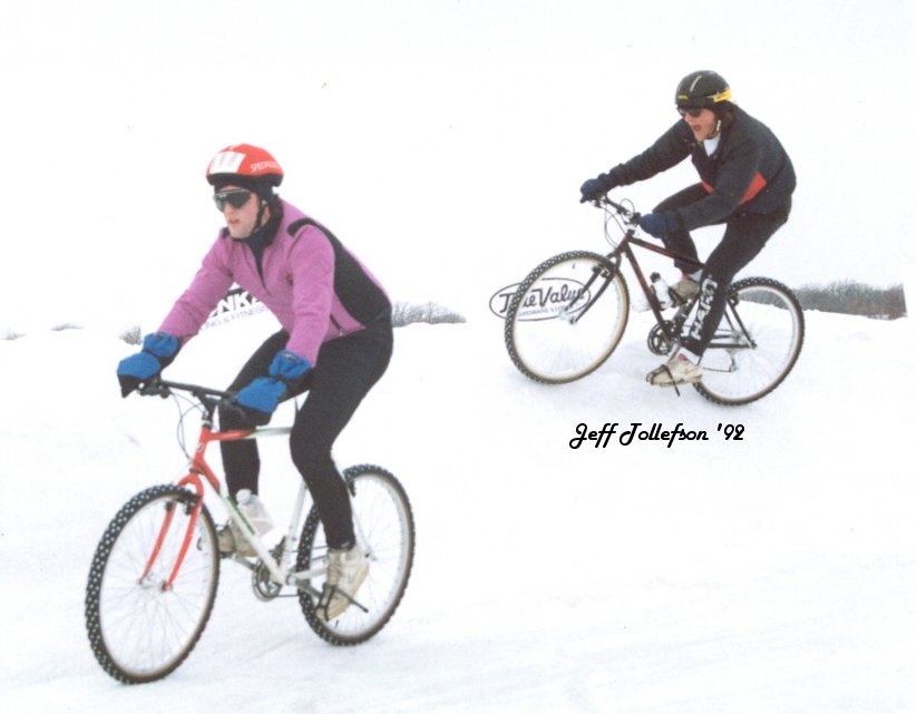 Crankin' on the ice berm 10 below zero at Lake Phalen '92