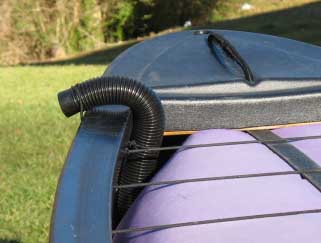 Outlet hose on offside bow