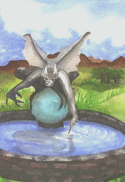Gargoyle in Pond
