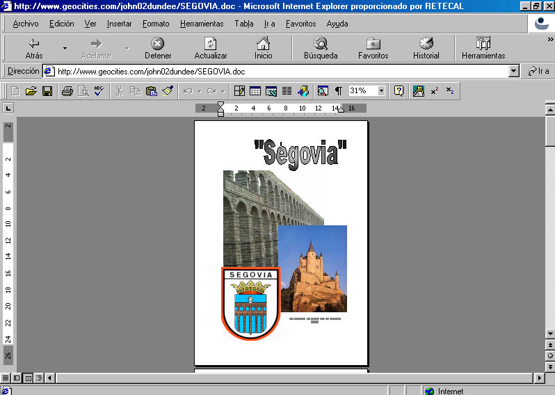 Trabajo escrito de Segovia en ingl�s