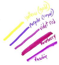 I will be going as a Shockwaves' harem girl so I'm using alots of purple and gold, since Shockwave is purple with an golden eye. Remember, you can use whatever color compination you want. You don't need to use the colors I'm using. Use your imagination.