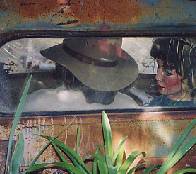 Truckin' Couple Living Sculpture, Please use email link above for pricing and information. Thank You!