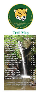 Map of Cockscomb Basin Wildlife Sanctuary