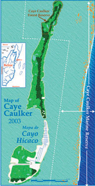 Map of Caye Caulker, Belize
