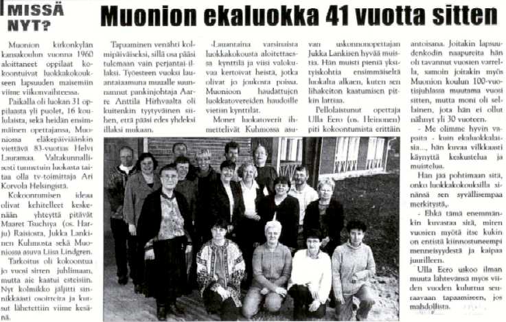 Lehtijuttu 11.10.2001