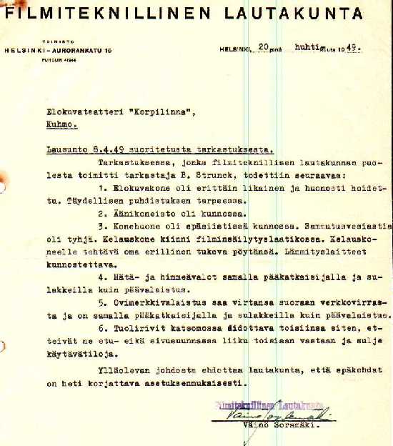 Tarkastuskertomus 1949