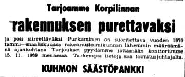 Purku-urakkailmoitus