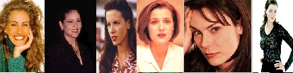 Pretty Star Girls,&nbsp; the home of&nbsp; Julia Roberts, Gillian Anderson, Kate Beckinsale, Rachel weisz , Roxann Dawson&nbsp; and Michelle Forbes . On here there are pictures and filmographies and biographies of them. There are also information about why I like them and links to my other websites.
