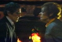 B&J in front of the 
                fireplace
