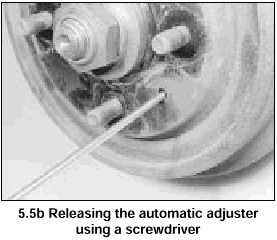 Releasing the automatic adjuster