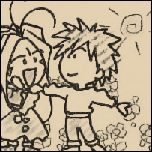Keiichi and Belldandy in Skuld's mind