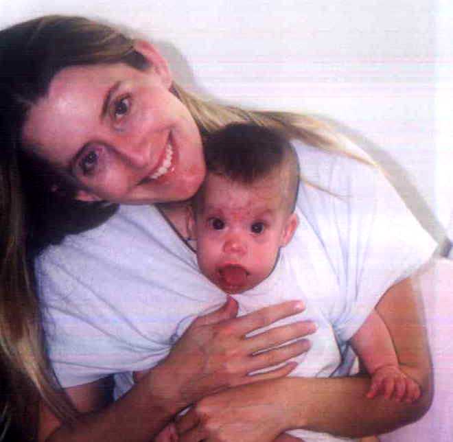 Brit in Mommy's t-shirt