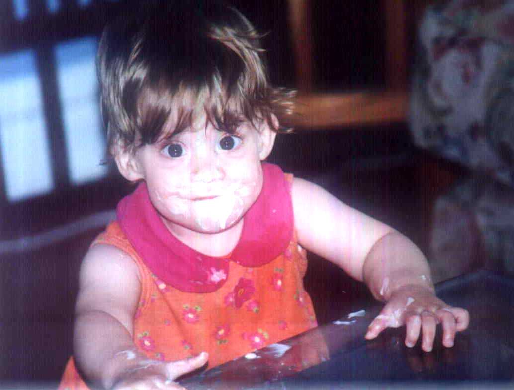 Britty eating yoghurt