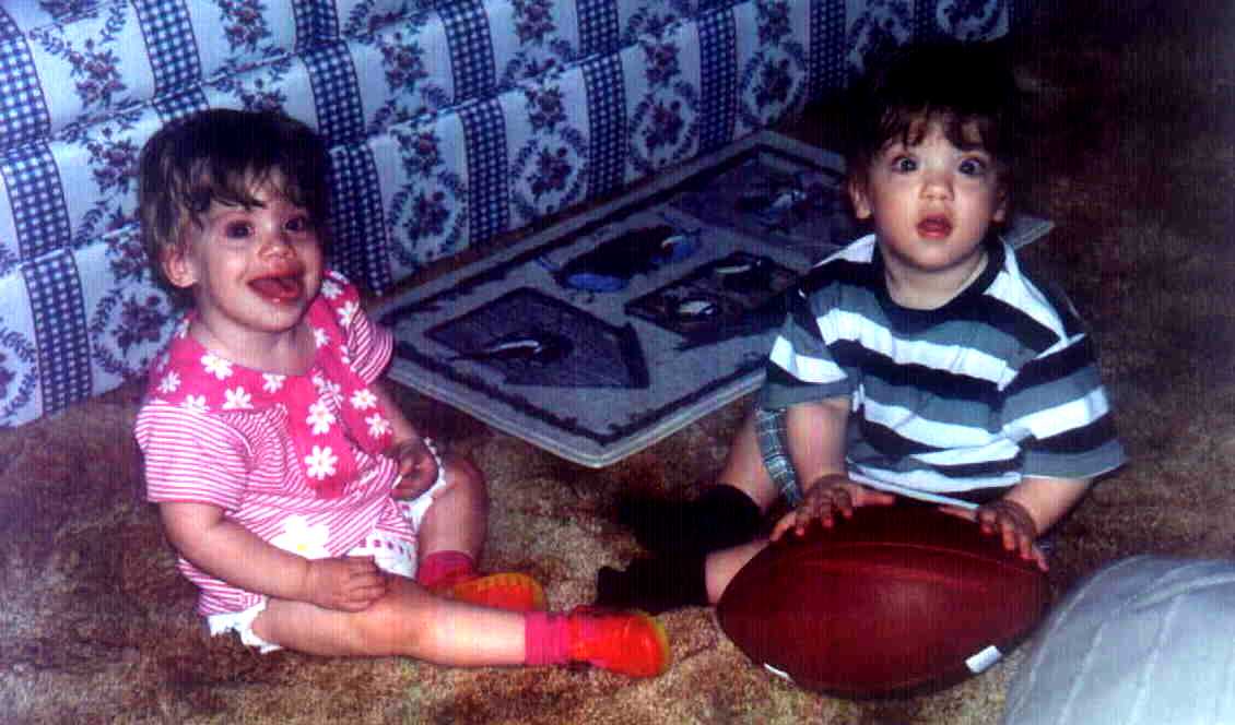 Brit and Zach chilling at Gramma and Grampa's house