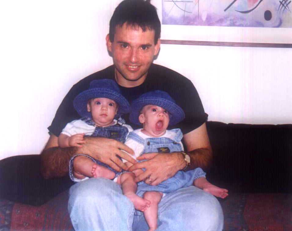 Daddy with Brit and Zach in cool hats