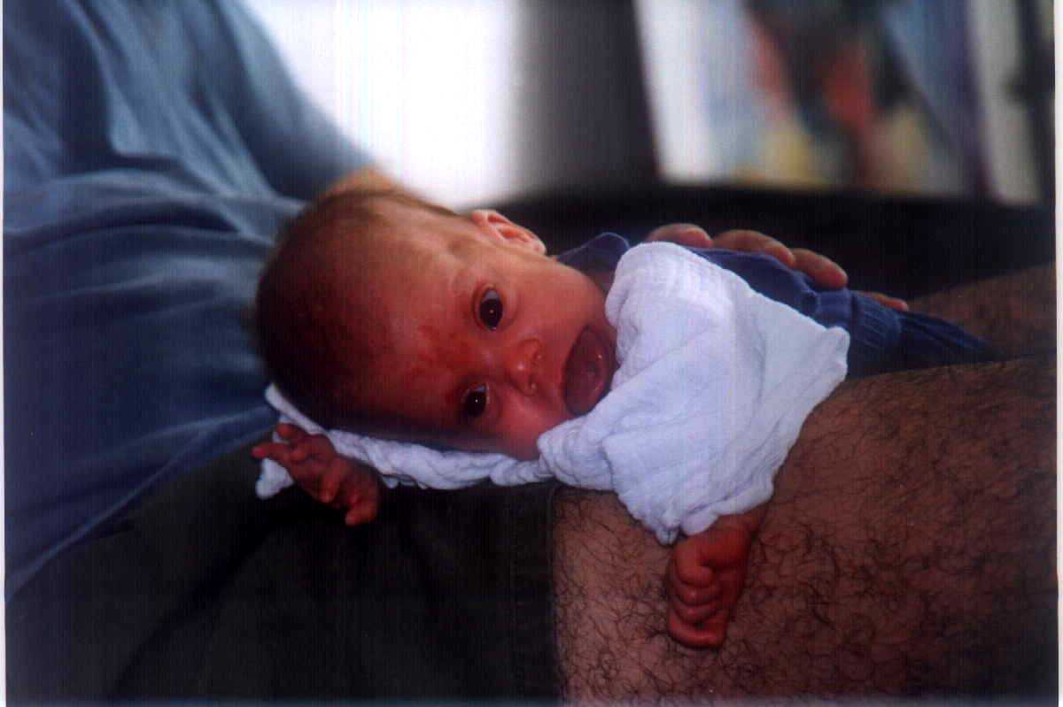 Brit on Daddy's lap