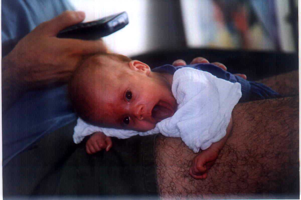 Brit on Daddy's lap