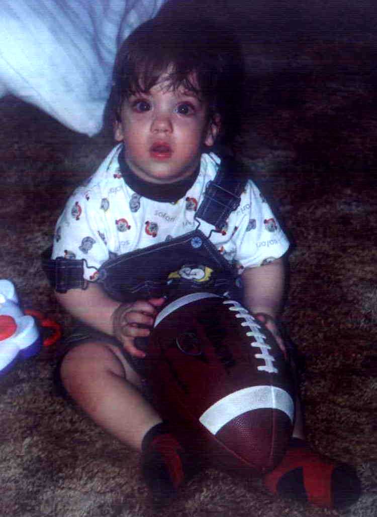 Zach and Daddy's football